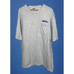 Hanes Beefy T‎ Shirt Vintage Y2K Short Sleeve XL Gray Electric NECA Union IBEW